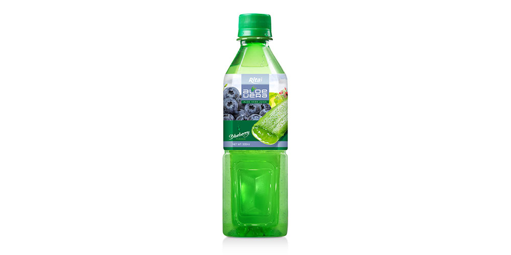 Wholesale Aloe Vera With Blueberry Flavor 500ml Square Plastic Bottle